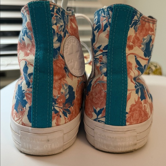 Converse Floral High-Top Sneakers - Blue and Orange - Picture 4 of 7